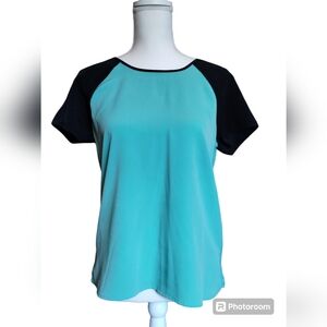 FOREVER 21 Junior's/Women's Turquoise/Teal & Black Blouse/ Size:S